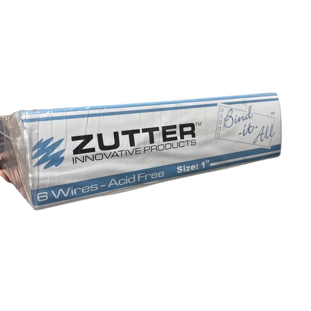 Zutter 6 Wire Pack‎ NEW 1 Inch  Silver Wire Binding Coils Acid Free